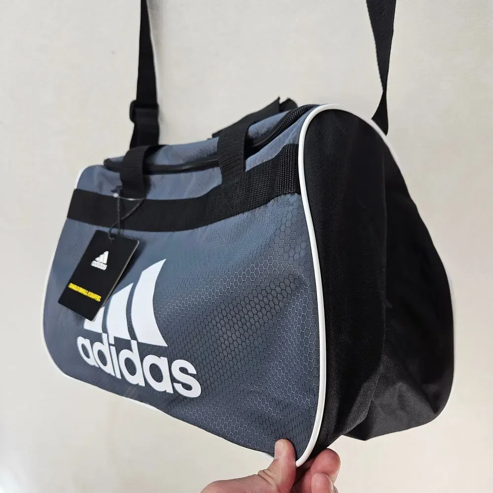 ADIDAS DIABLO SMALL II DUFFEL BAG ONIX GREY BLACK WHITE GYM TREVEL BAG NWT